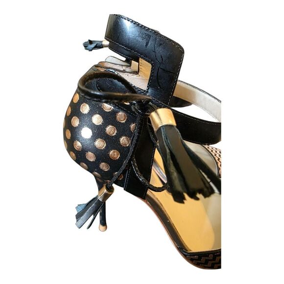 SOPHIA WEBSTER FOR J. CREW Pippa Pumps - Gold & Black - Size 38 1/2 - Picture 7 of 9